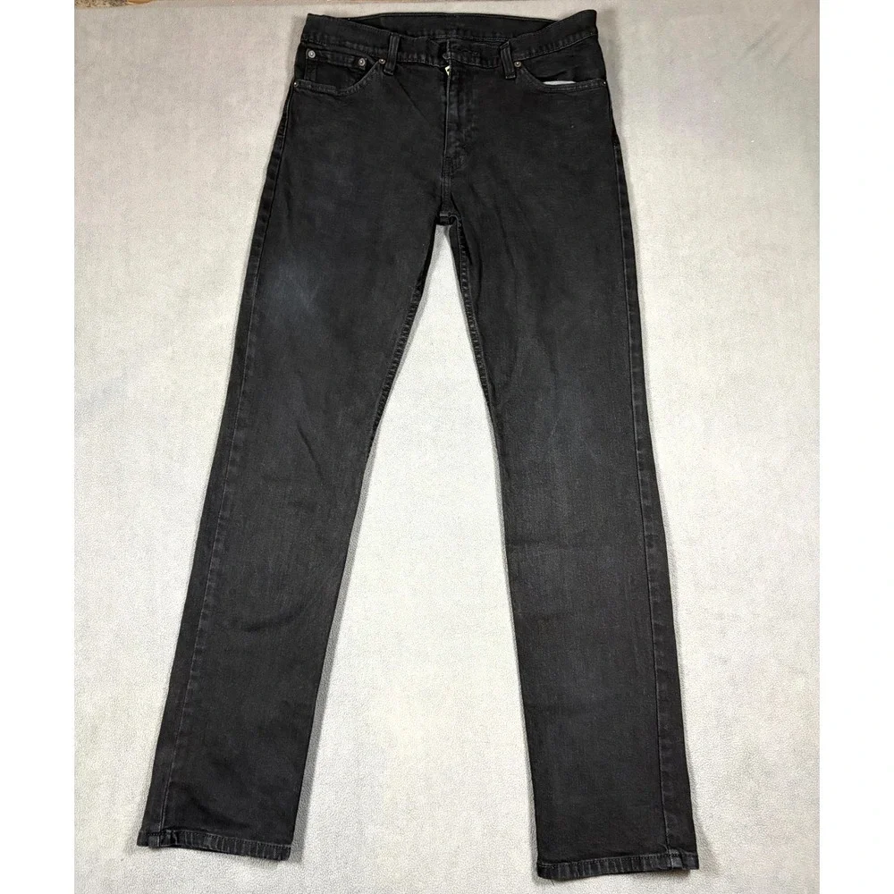 Levi's Jeans Mens 33x34 Black Denim Dark Wash Red Tab Straight Grunge Streetwear